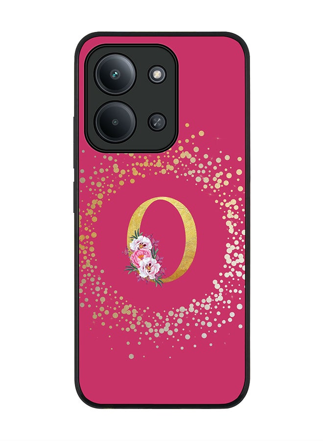 For Xiaomi Poco C85 4G Case,Slim fit Camera Protection, Shockproof Thin Phone cover  - Custom Monogram Floral - O ( Deep Pink )